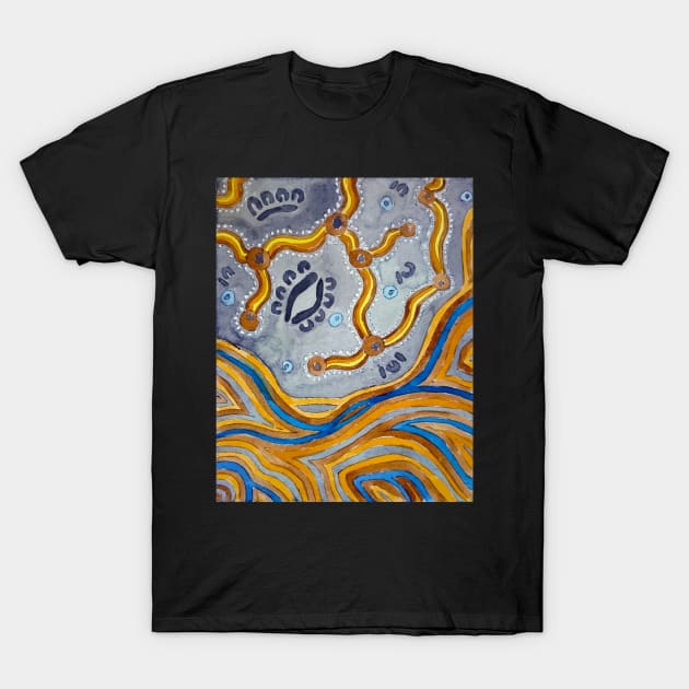 Aboriginal Art - Lines T-Shirt by hogartharts